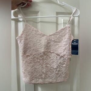 Blush Pink Lace Hollister Tanktop (crop top)